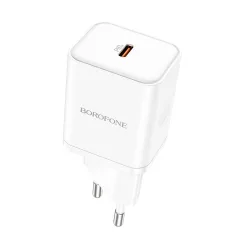 Caricabatterie Retea Borofone BN6 Field, 20W, 3A, 1 x USB-C, Bianco