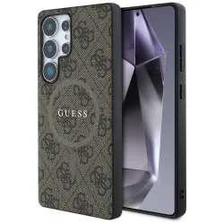 Custodia MagSafe per Samsung Galaxy S25 Ultra S938, Guess, 4G Ring Classic Logo, Marrone