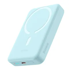 Batteria Esterna Wireless Baseus Magnetic Mini, 10000mAh, 30W, PD + FQI, 1 x QI - 1 x USB-C, Blu PPCX110203