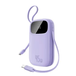 Batteria Esterna Baseus EnerFill FC31 Qpow 3, 10000mAh, 45W, QC + PD, 1 x Lightning - 1 x USB-A - 2 x USB-C, Viola E0028C02