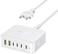 Caricatore Baseus EnerFill FH21, 120W, 3.25A, 2 x USB-A - 4 x USB-C, Bianco E0120T01
