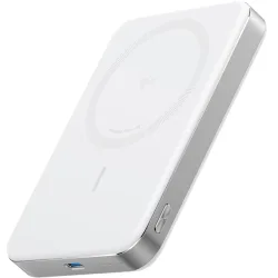Batteria Esterna Wireless Anker MagGo Slim, 10000mAh, 30W, PD + FQI, 1 x QI - 1 x USB-C, Bianca A1664H21