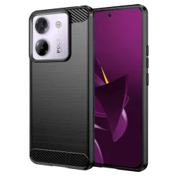 Custodia per Xiaomi Poco M7 Pro 5G, Techsuit, Carbonio, Nera