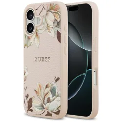 Custodia MagSafe per Apple iPhone 17, Guess, Grained Flowers, Rosa
