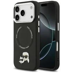 Custodia MagSafe per Apple iPhone 17 Pro, Karl Lagerfeld, Karl & Choupette Pins, Nera
