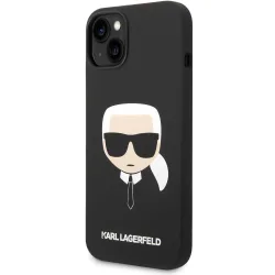 Custodia MagSafe per Apple iPhone 14 Plus, Karl Lagerfeld, Liquid Silicone Karl Head, Nera