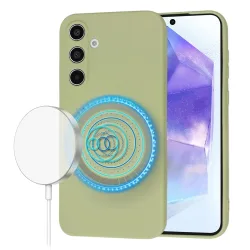 Custodia MagSafe per Samsung Galaxy A55 5G A556, Techsuit, SoftFlex, Matcha