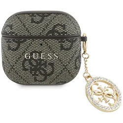 Custodia Guess 4G Strass Charm per Apple AirPods 4, Marrone