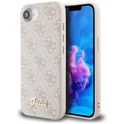 Custodia per Apple iPhone 17e / 16e, Guess, 4G Script Logo, Rosa