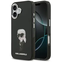 Custodia MagSafe per Apple iPhone 17, Karl Lagerfeld, IML Aquarelle Karl Ikonik, Nera