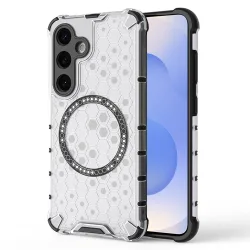 Custodia MagSafe per Samsung Galaxy S25 S931, Techsuit, HoneyComb Shield, Bianca