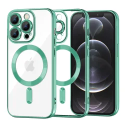 Custodia MagSafe per Apple iPhone 12 Pro, Techsuit, Luxury Crystal, Verde Chiaro