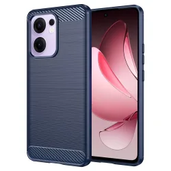 Custodia per Oppo Reno13 FS 5G / Reno13 F 4G / Reno13 F, Techsuit, Carbonio, Blu