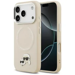 Custodia MagSafe per Apple iPhone 17 Pro Max, Karl Lagerfeld, Karl & Choupette Pins, Beige