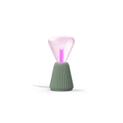 Philips Set: Lampadina Lightguide Triangolo E27 + Base Per Lampada Da Tavolo Stampata In 3d - Colore Salvia