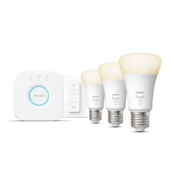 Philips Hue White Starter Kit: 3 Lampadine Connesse E27 (1100) + Hue Dimmer Switch
