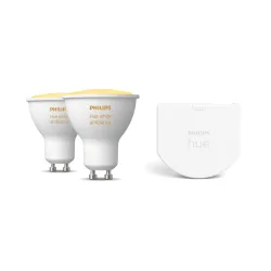 Philips Pacchetto: 2x Hue White Ambiance Gu10 + Modulo Interruttore A Parete