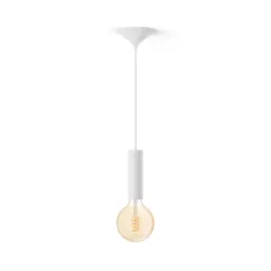 Philips Pacchetto: Corda Media Bianca Per Lampadine Filament + Lampadina A Filament Globo G125 Bianco Caldo-freddo