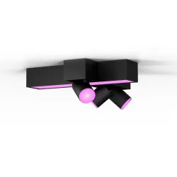 Philips Hue White & Color Ambiance Plafoniera Con 3 Faretti Perpendicolari Centris - Nero