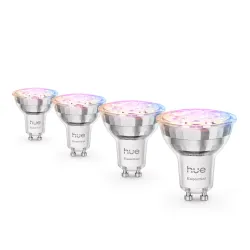 Philips Hue White & Color Ambiance Essential Gu10 - Faretto Spot Smart - 345 Lm - 4,7 W - Confezione Da 4