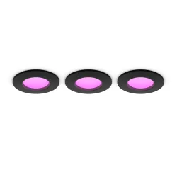 Philips Hue White & Color Ambiance Luce Da Incasso Sottile Da 90 Mm In Confezione Da 3 - Nero