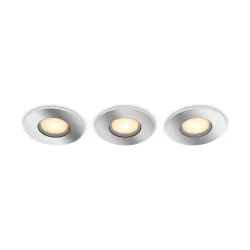 Philips Hue White Ambiance Downlight Adore Per La Zona Bagno (confezione Da 3) - Argento