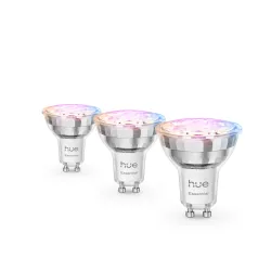 Philips Hue White & Color Ambiance Essential Gu10 - Faretto Spot Smart - 345 Lm - 4,7 W - Confezione Da 3