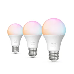 Philips Hue White & Color Ambiance Essential A60 - Lampada Smart E27 - 806 Lm - 8 W - Confezione Da 3