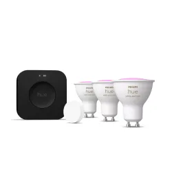 Philips Hue White & Color Ambiance Starter Kit: 3 Lampadine Gu10 +interruttore Intelligente + Hue Bridge Pro