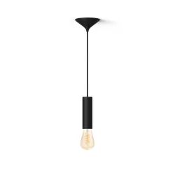 Philips Pacchetto: Corda Media Nera Per Lampadine Filament + Lampadina A Filament Edison St72 Bianco Caldo-freddo