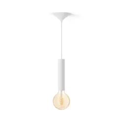 Philips Pacchetto: Corda Larga Bianca Per Lampadine Filament + Lampadina A Filament Globo G125 Bianco Caldo-freddo