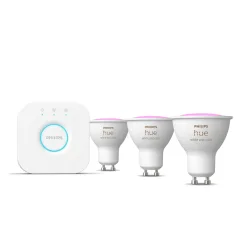Philips Hue White & Color Ambiance Starter Kit: 3 Faretti Connessi Gu10