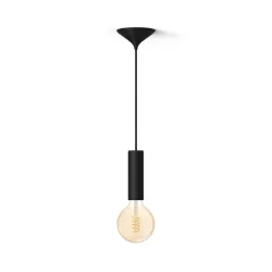 Philips Pacchetto: Corda Media Nera Per Lampadine Filament + Lampadina A Filament Globo G125 Bianco Caldo-freddo