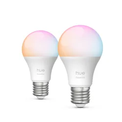 Philips Hue White & Color Ambiance Essential A60 - Lampadina Smart E27 - 806 Lm - 8 W - Confezione Da 2