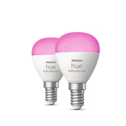 Philips Hue White & Color Ambiance Sferetta - Lampadina Connessa E14 - (confezione Da 2)