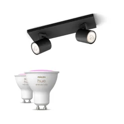Philips Myliving Runner Base Nera Per 2 Faretti + 2 Faretti Connessi Gu10 White & Color Ambiance
