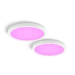 Philips Lampade Da Soffitto Plafoniera Sottile Devote Hue S, Confezione Da 2 - Bianco