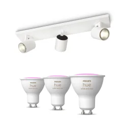 Philips Runner Base Bianca Per 3 Faretti + 3 Faretti Connessi Gu10 White & Color Ambiance