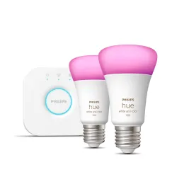 Philips Hue White & Color Ambiance Starter Kit: 2 Lampadine Connesse E27 (1100)