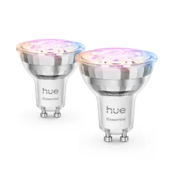 Philips Hue White & Color Ambiance Essential Gu10 - Faretto Spot Smart - 345 Lm - 4,7 W - Confezione Da 2