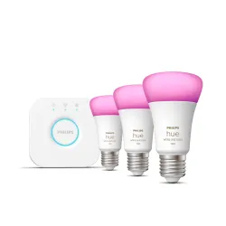 Philips Hue White & Color Ambiance Starter Kit: 3 Lampadine Connesse E27 (1100)