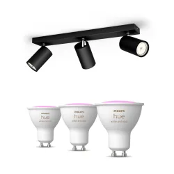 Philips Kosipo Base Nera Per 2 Faretti + 2 Faretti Connessi Gu10 White & Color Ambiance