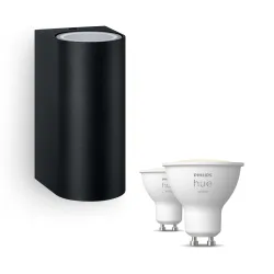 Philips Nightingale Lampada Da Parete Per Esterni Nera + Faretto Connesso Gu10 White