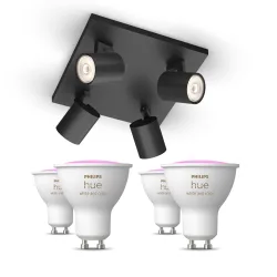 Philips Myliving Runner Base Nera Per 4 Faretti + 4 Faretti Connessi Gu10 White & Color Ambiance