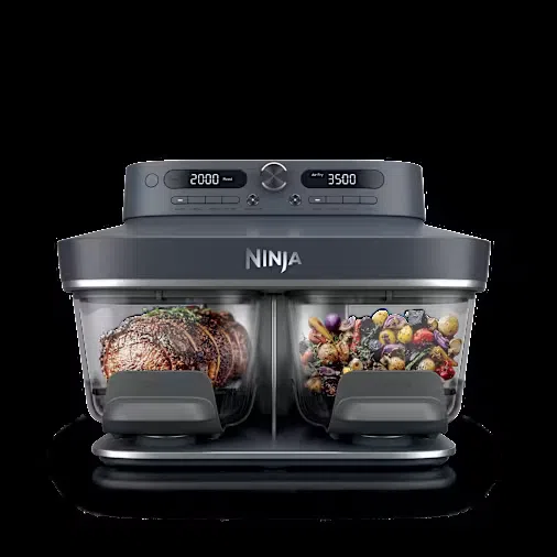 Friggitrice ad aria in vetro Ninja CRISPi DualZone in Blu Cyber | DD102EUBL1 | di SharkNinja — 1