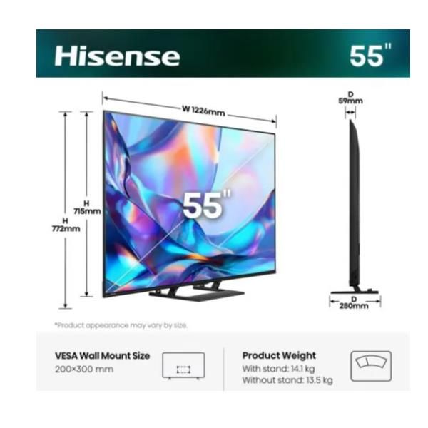 Hisense 55 A79S QLED 4K UHD SMART STAND CEN 6942351435381