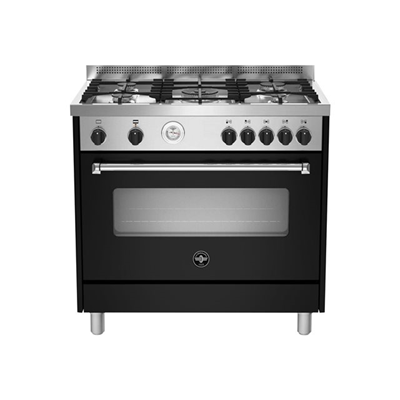 La germania Cucina a gas Serie Americana 5 Fuocchi Nera 90X60