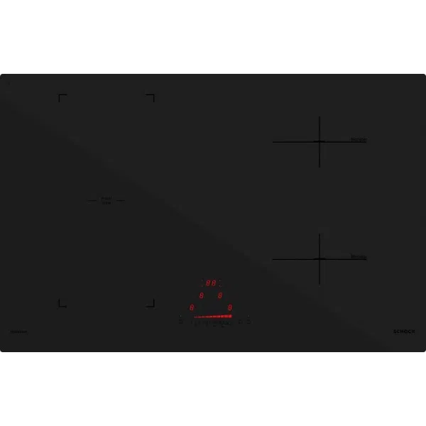 Schock PIANO COTTURA induzione Schock cm 80 - 4 fuochi - Filotop - Larghezza 78 cm - Vetroceramica nero - Comandi Touch slider - Potenza 7400 W - Comandi frontali 8054383968640