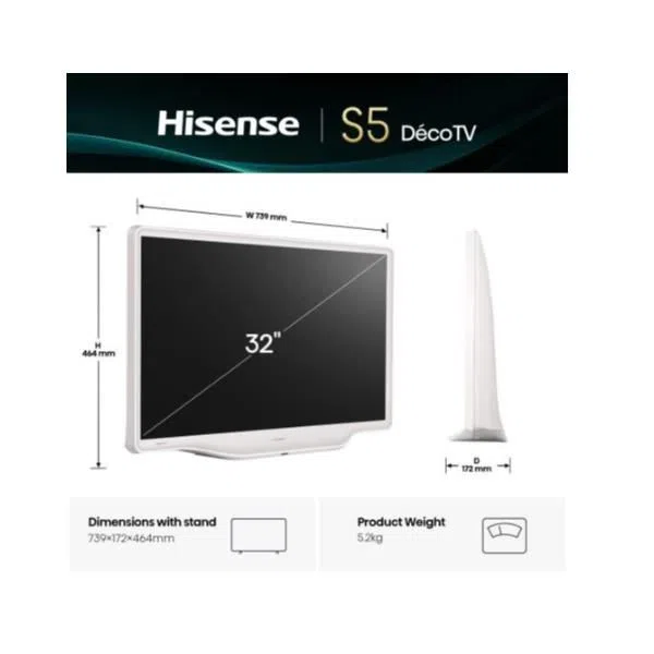 Hisense 32 S5Q DECO BIANCO FHD QLED VIDAA 6942351425863 — 2
