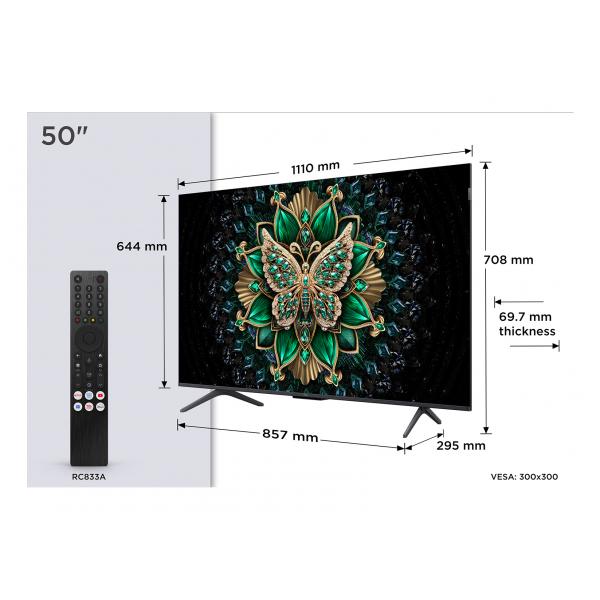 Tcl TVC MINILED 50 UHD 144HZ SMART TV BT WIFI DOLBY ATMOS QUANTUM DOT5901292528706